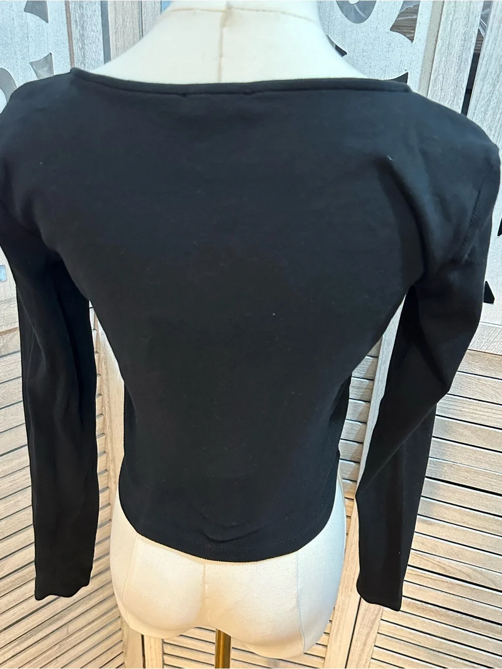 Zara size Large Ruched drawstring long sleeve crop top